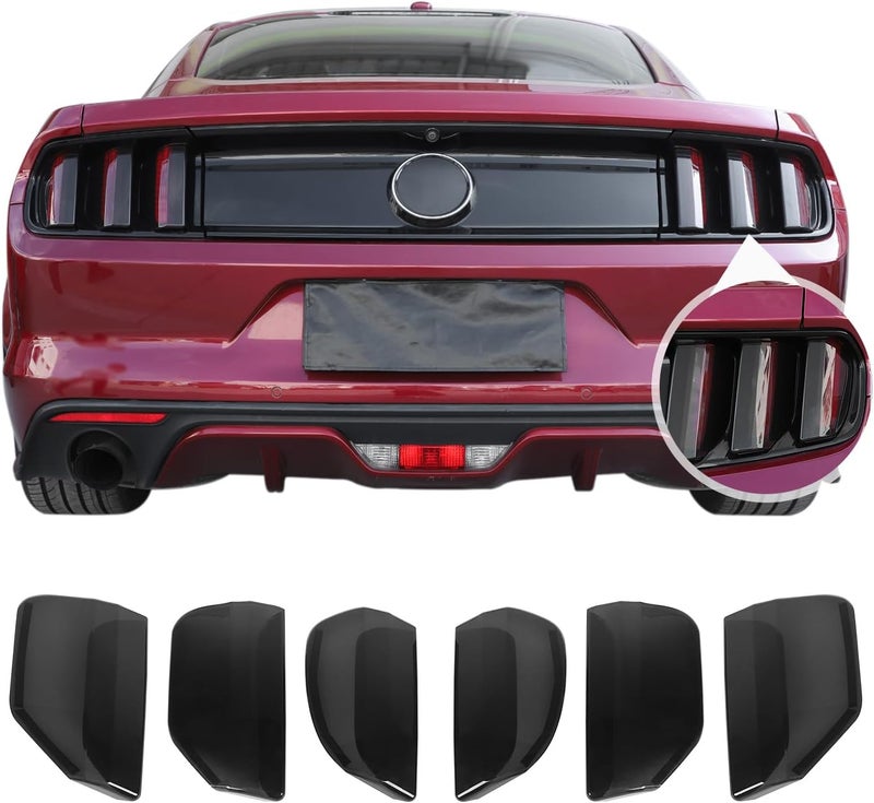 JeCar for Mustang Tail Light Covers Trim Accessories Fit for Ford Mustang 2015 2016 2017(Smoked Black) - Image 1